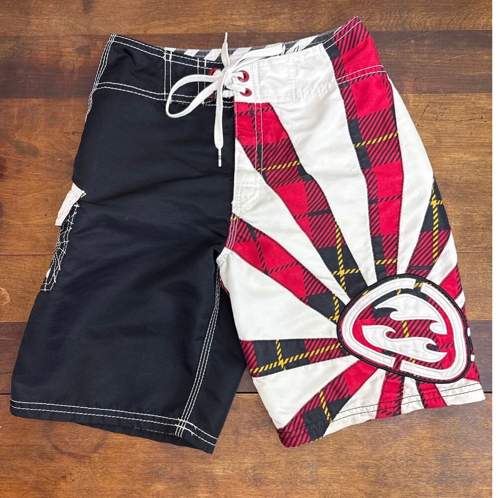 Billabong Andy Irons Rising Sun Vintage Boardshorts Swim Trunks Boy's Size 23